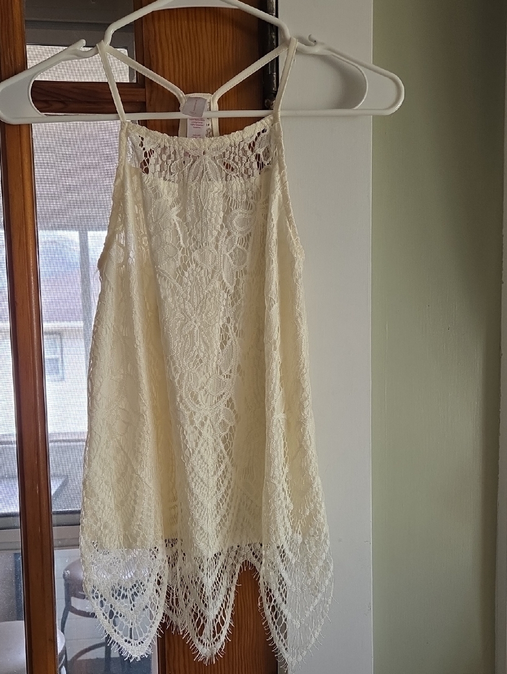 No Boundaries Cream Lace Crochet Tank Top